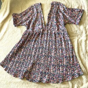 Floral Plisse Party Dress